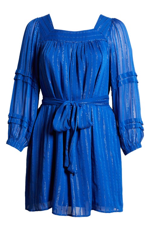 CIEBON CIEBON BERA METALLIC STRIPE LONG SLEEVE DRESS