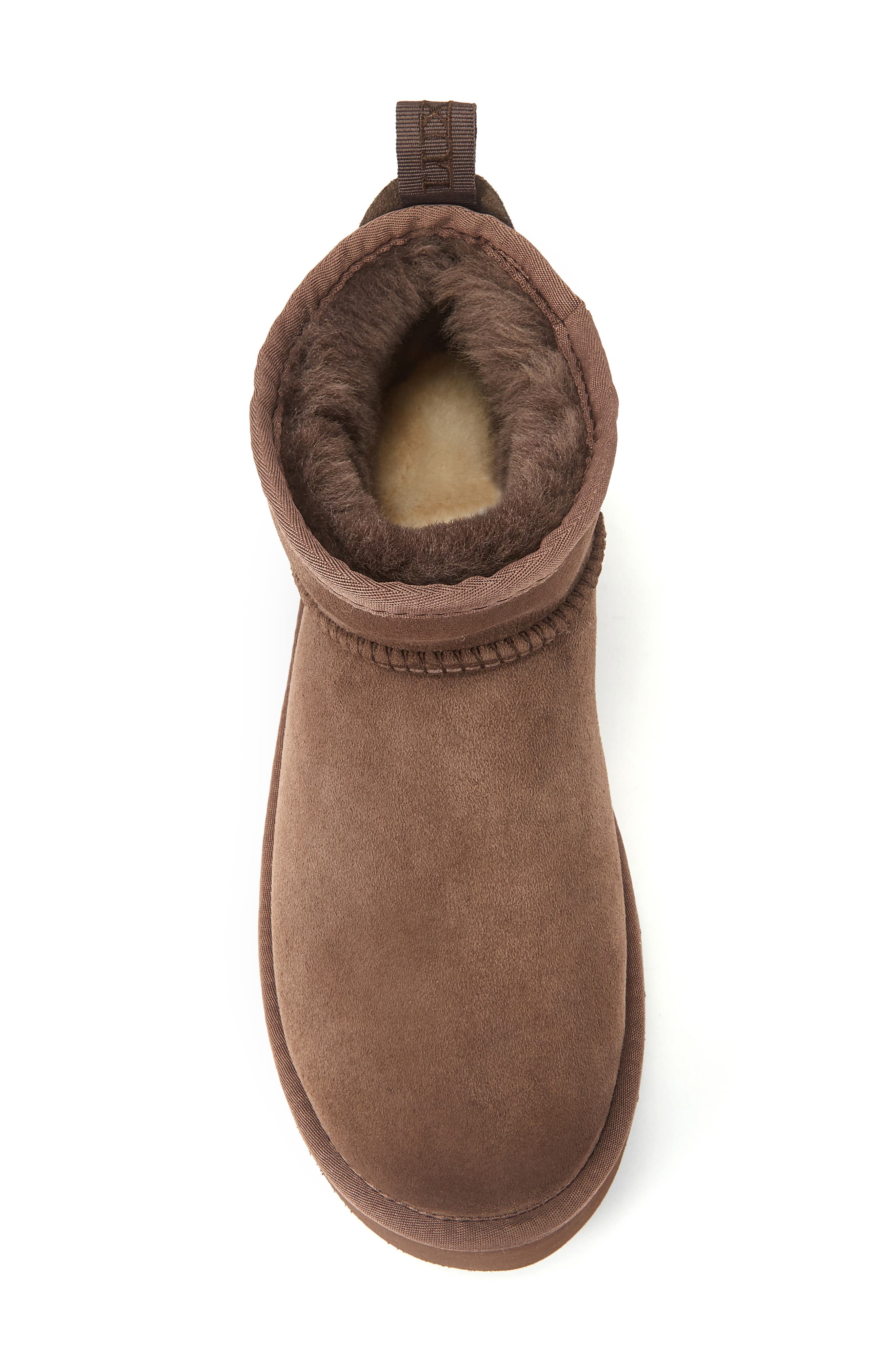 Australia Luxe Collective Cosy Ultra Short Genuine Shearling Platform Bootie, Alternate, color, Burnt