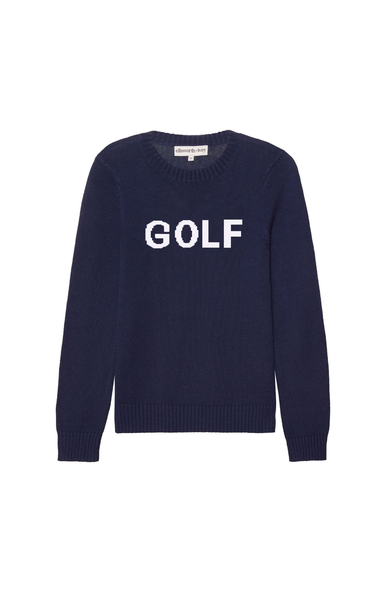 Ellsworth + Ivey Classic Golf Crewneck, Main, color, Navy/Ivory
