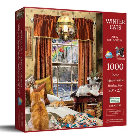 Winter Cats 1000 piece Jigsaw Puzzle for Adults