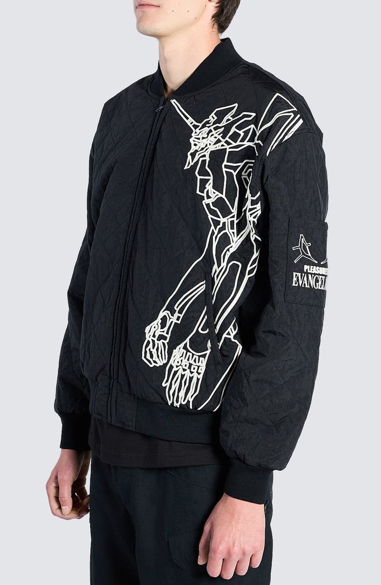 PLEASURES x Neon Genesis Evangelion Humanoid Reversible Bomber Jacket, Alternate, color, 