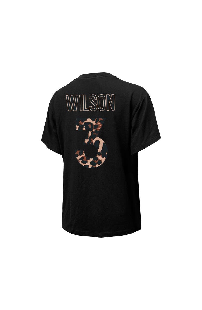 Majestic Threads Women's Majestic Threads Russell Wilson Black Denver Broncos Leopard Player Name & Number T-Shirt, Alternate, color, 