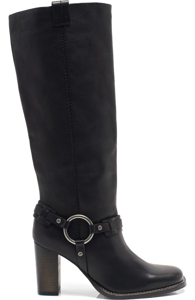 Free People Heidi Harness Tall Boot, Alternate, color, Black Leather