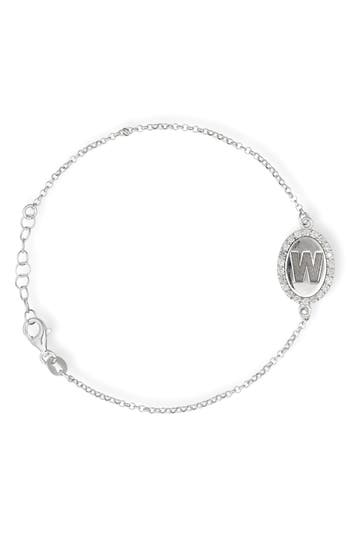 Meshmerise Diamond Initial Disc Bracelet In Metallic