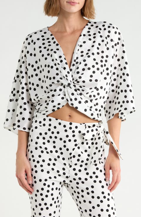 Polka Dot Front Twist Top