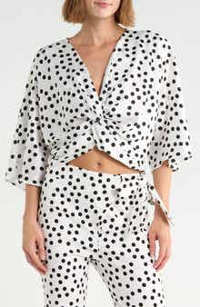 Polka Dot Front Twist Top