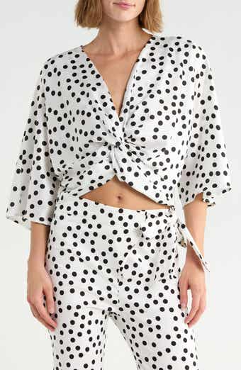 Polka Dot Front Twist Top