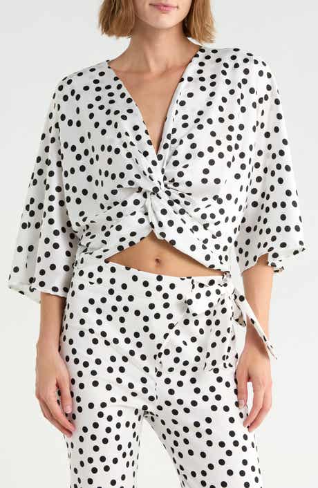 Polka Dot Front Twist Top