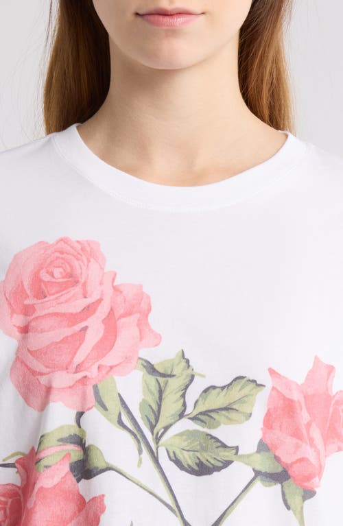Florence By Mills Boyfriend Graphic T-shirt In Bright White Rose
