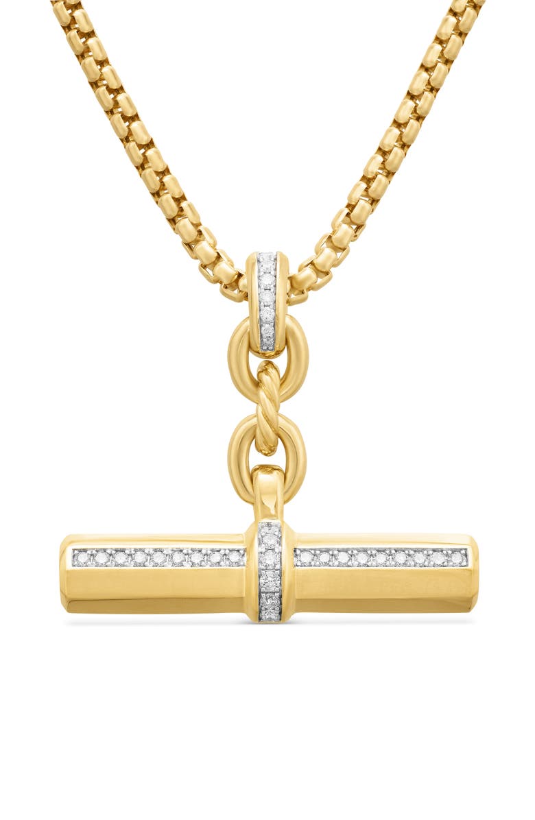 David Yurman Link Lexington Diamond Pendant, Main, color, Diamond/ Yellow Gold
