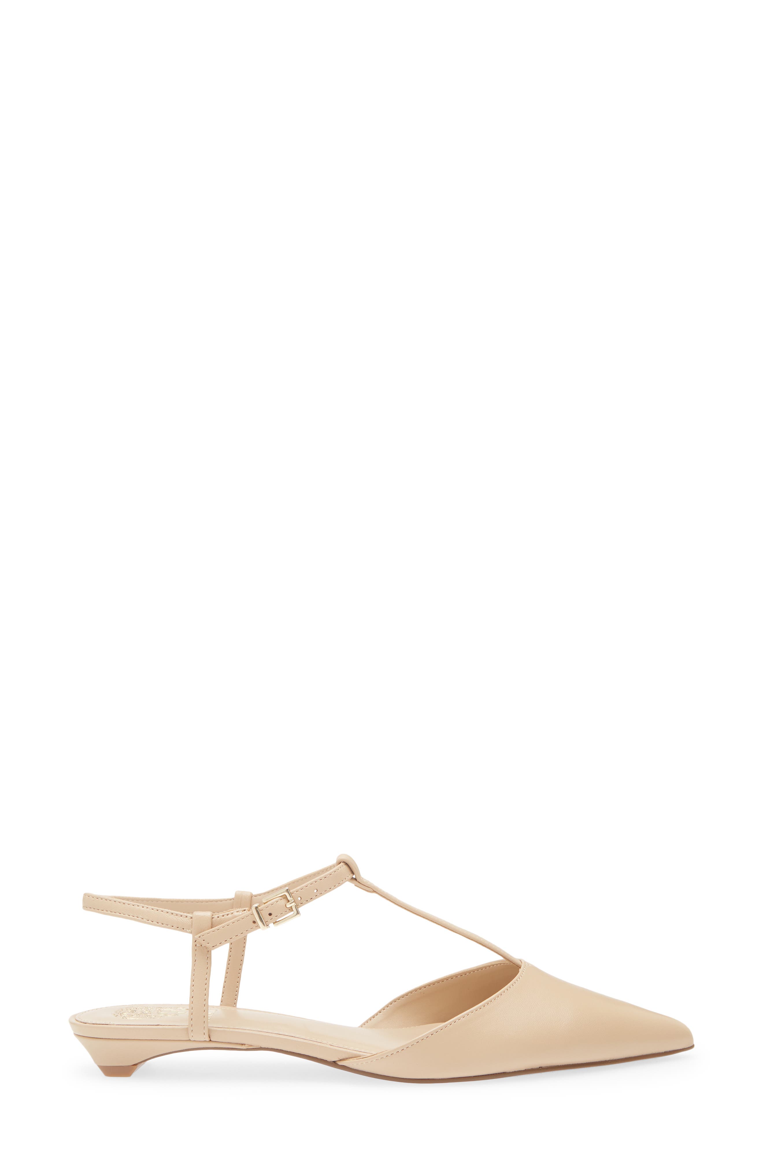 Varena Ankle Strap Pointed Toe Flat, Alternate, color, SUMMER BEIGE DELUXE NAPPA LE
