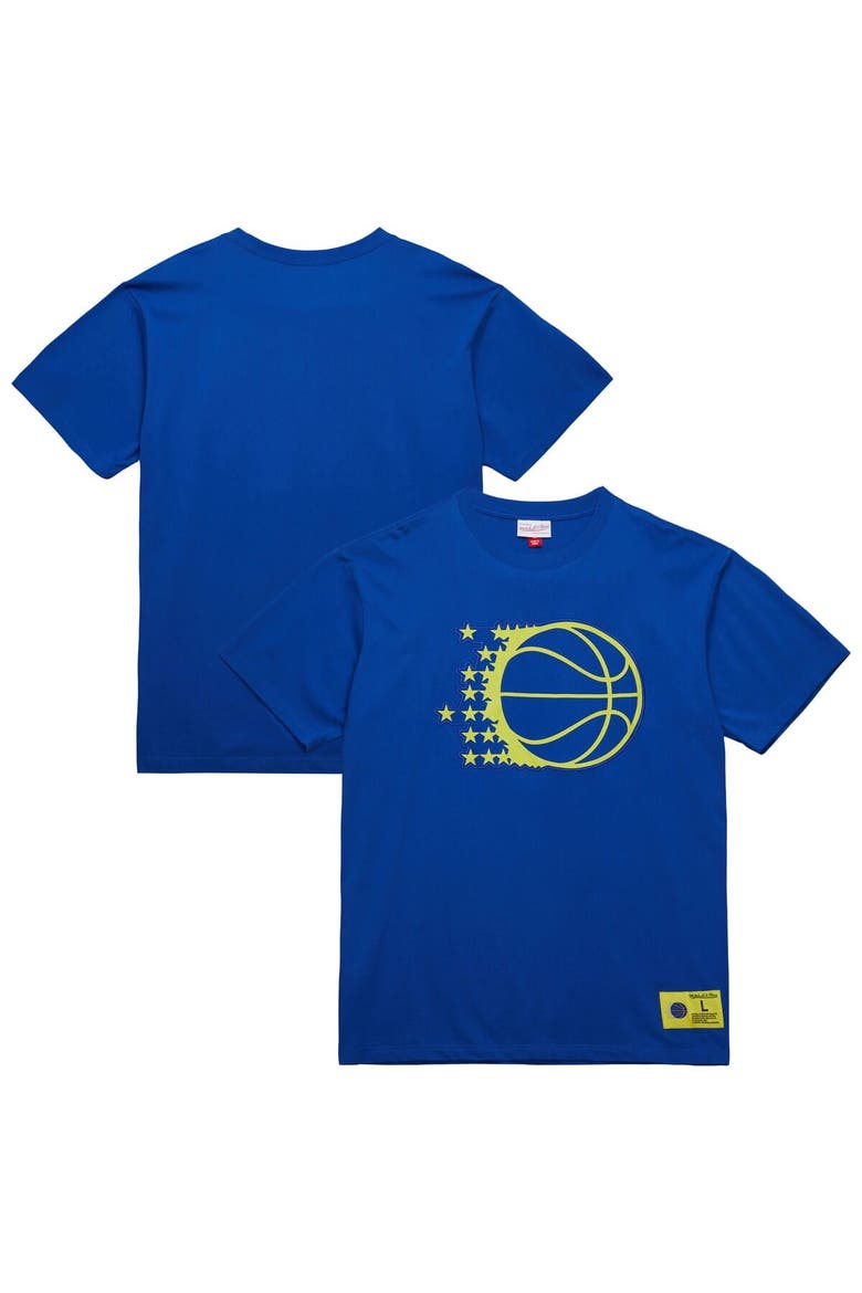 Men's Mitchell & Ness Blue Orlando Magic Hardwood Classics Neon Nights Premium T-Shirt, Alternate, color, Blue