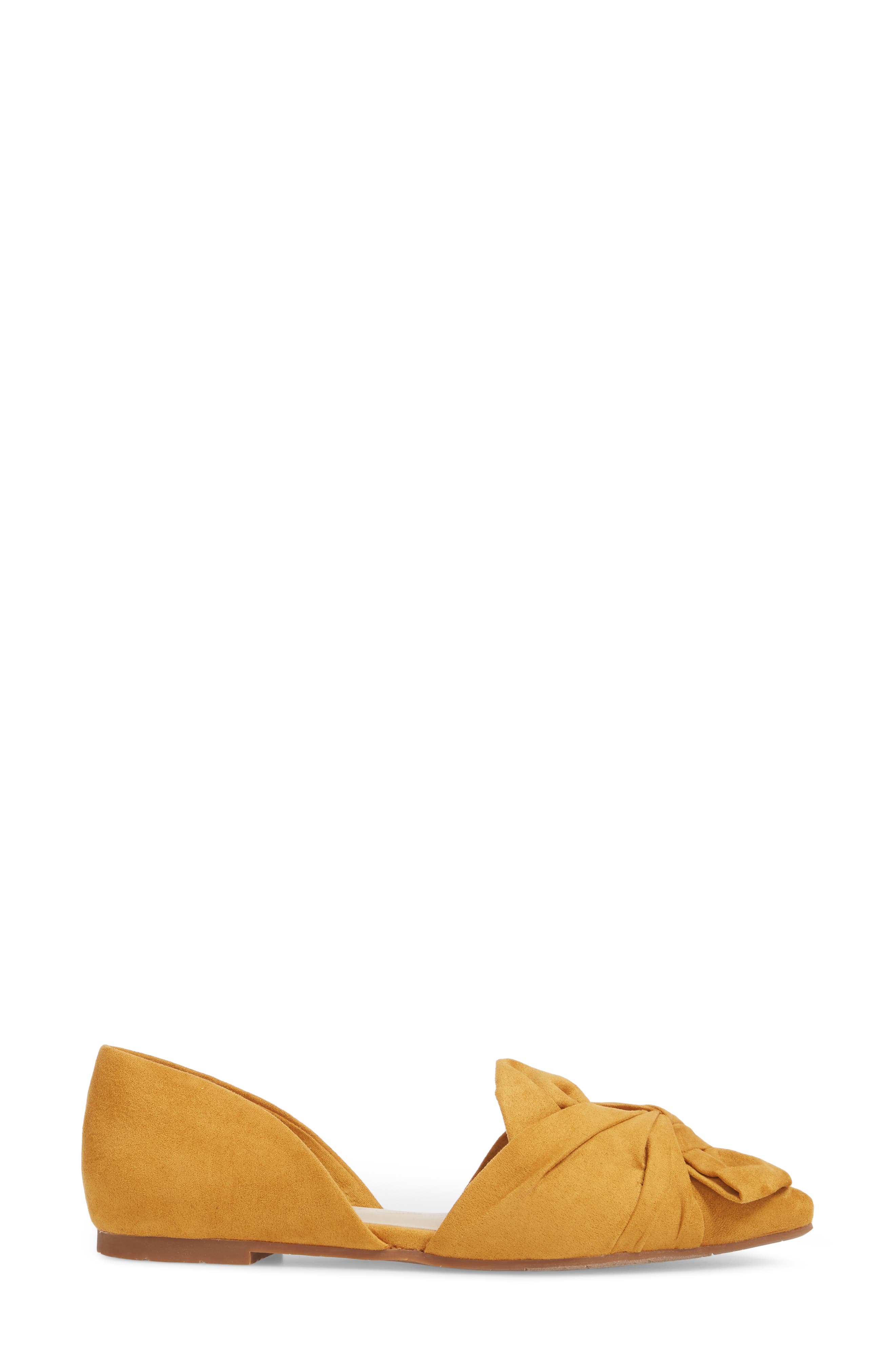 Snow Cone d'Orsay Flat, Alternate, color, MUSTARD SUEDE