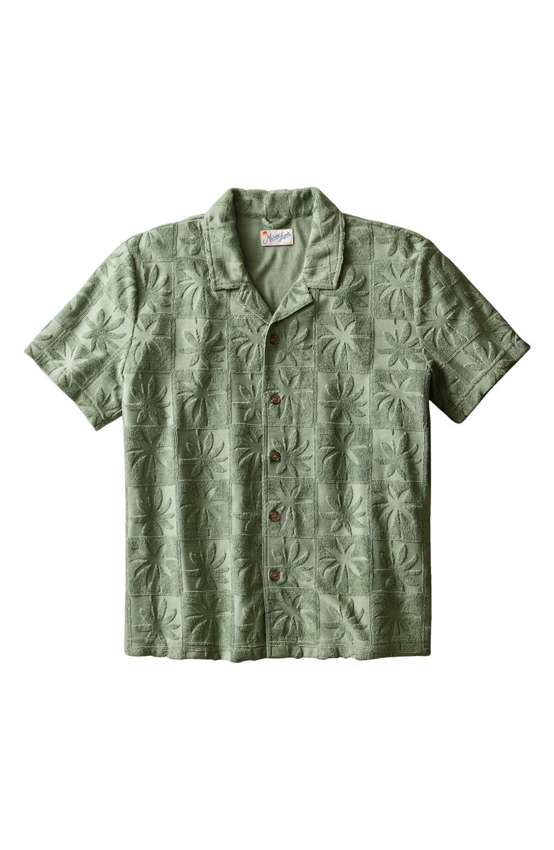 Marine Layer Rico Terry Short Sleeve Button-Up Resort Shirt, Alternate, color, Sea Spray