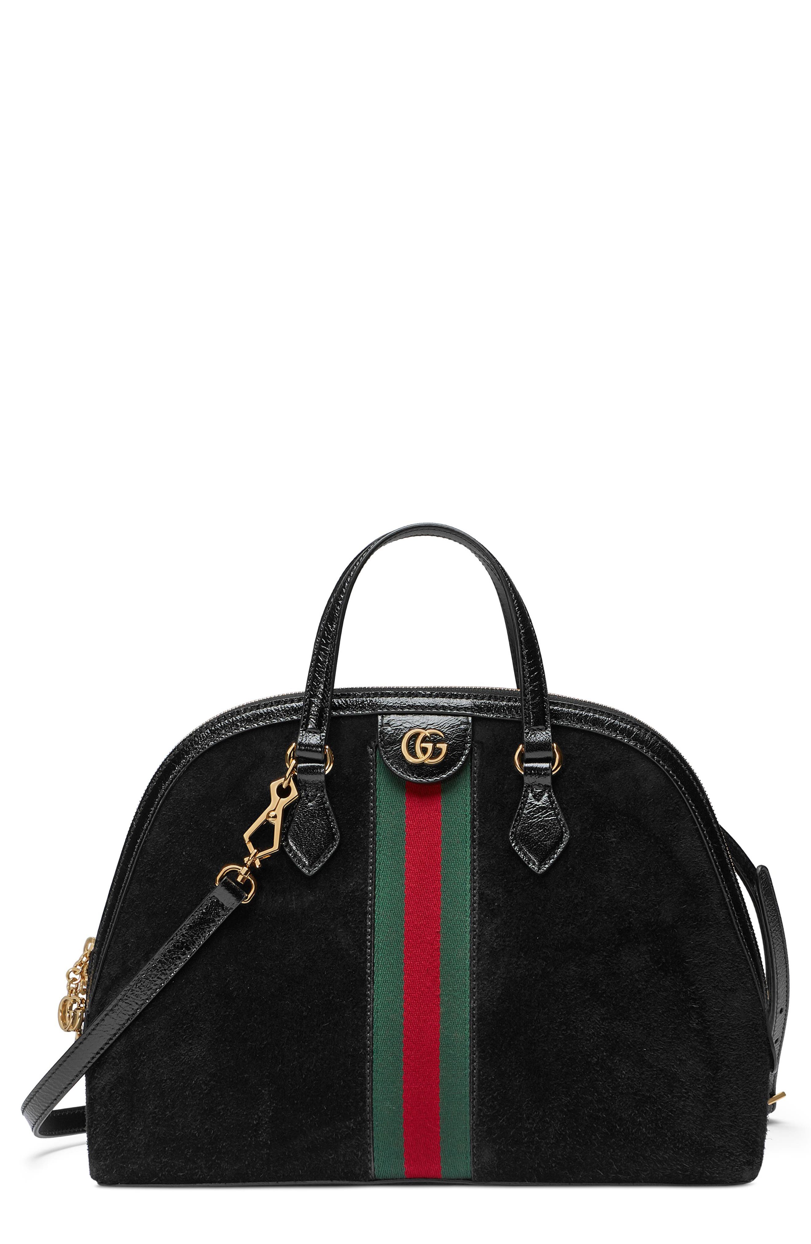 Gucci Ophidia Suede Dome Satchel, Main, color, 