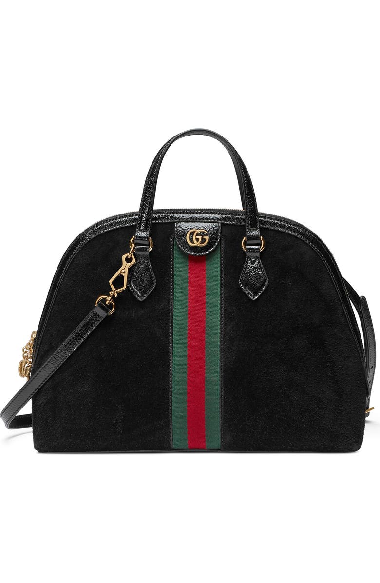 Gucci Ophidia Suede Dome Satchel, Main, color,