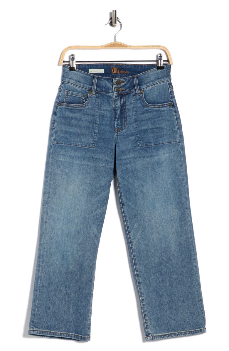 KUT from the Kloth Lucy High Waist Crop Wide Leg Jeans, Main, color, Nerine