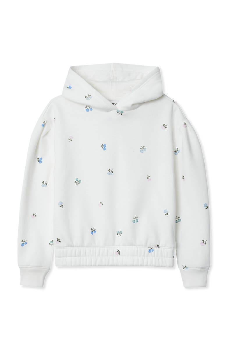 Lands' End Girls Embroidered Hoodie Sweatshirt, Main, color, Ditsy Roses/Ivory
