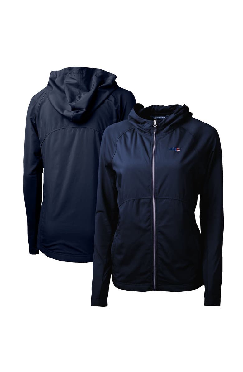 Cutter & Buck Women's Cutter & Buck Navy New England Patriots Adapt Eco Knit Full-Zip Jacket, Main, color,