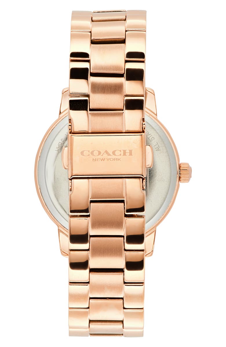 COACH Grand Quartz Bracelet Watch, 36mm, Alternate, color, Rose