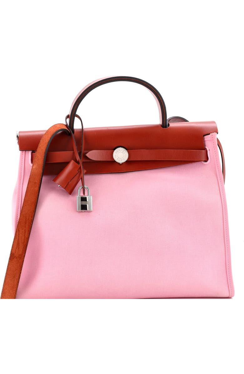 Pre-Owned Hermes Herbag Zip Leather and Toile 31, Main, color, Mauve Sylvestre