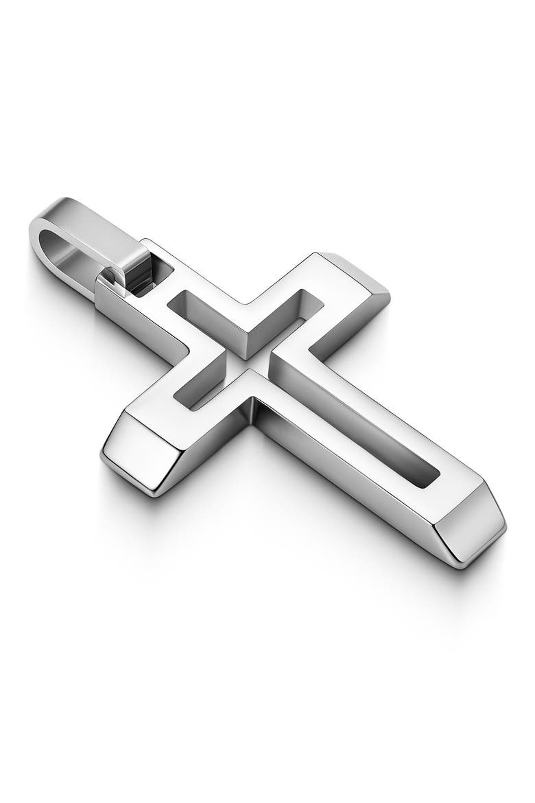 Cut Out Cross Pendant Necklace, Alternate, color, SILVER