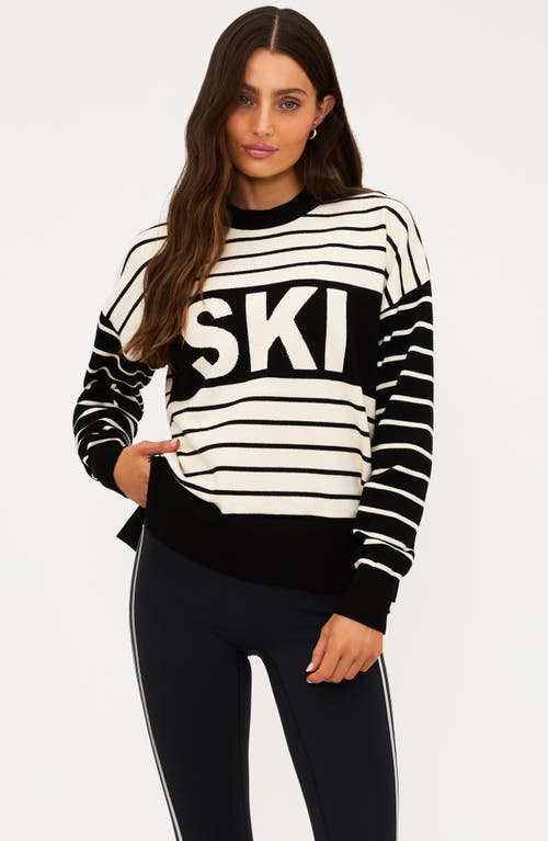 Beach Riot Callie Ski Crew-neck Sweater In Black