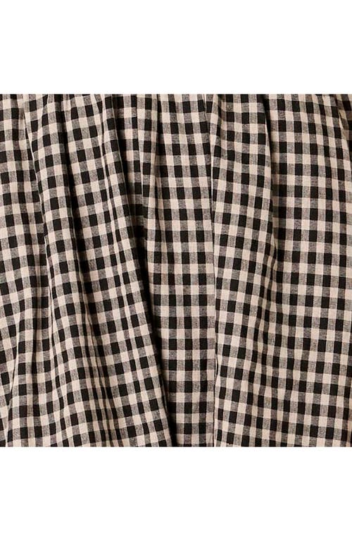 Nia Thomas Gingham Check Cotton Midi Dress In Brown