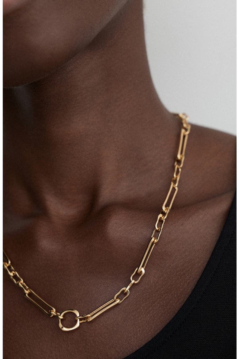 Alta 18k Gold Vermeil Charm Necklace, Alternate, color, 18K GOLD VERMEIL