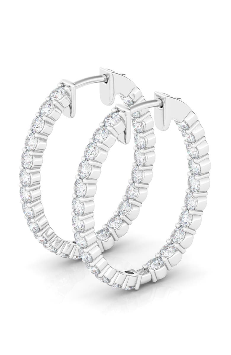HauteCarat Lab Grown Diamond Inside Out Hoop Earrings, Main, color, 