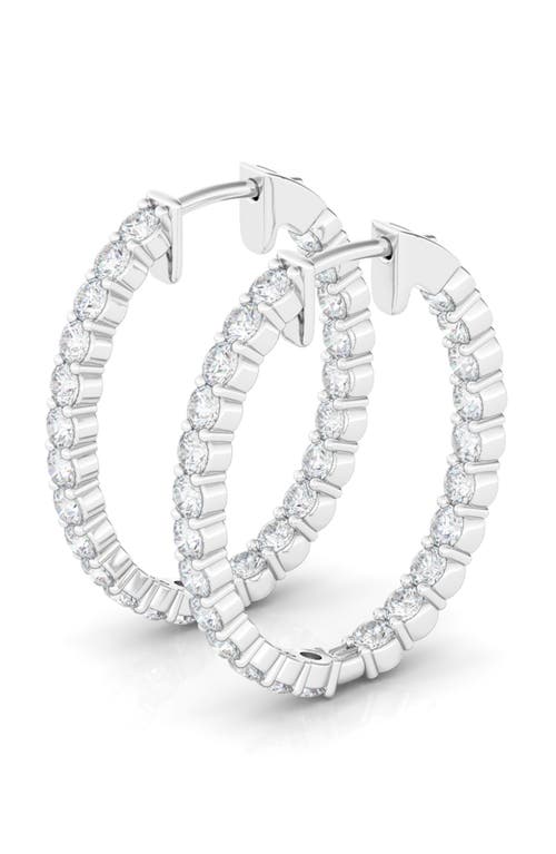 Hautecarat Lab Grown Diamond Inside Out Hoop Earrings In White Gold/diamond
