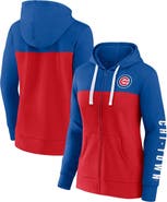 FANATICS Women's Fanatics Branded Royal/Red Chicago Cubs Take The Field Colorblocked Hoodie Full-Zip Jacket