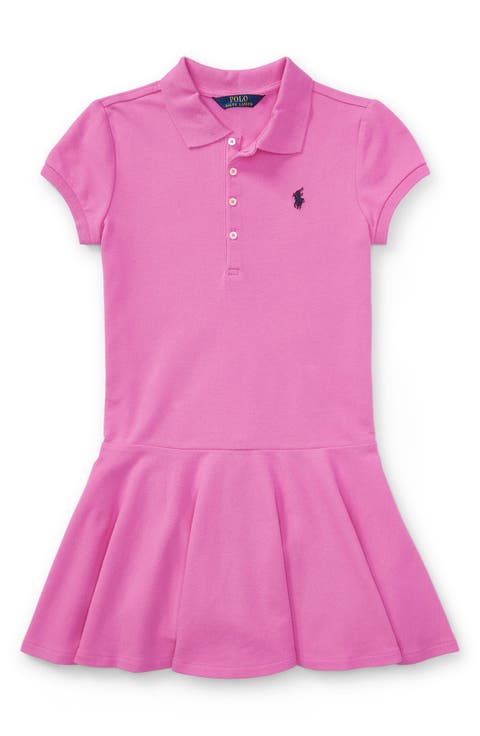 Kids' Stretch Cotton Mesh Polo Dress (Big Kid)