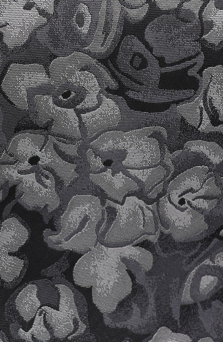 KARL LAGERFELD PARIS Large Floral Print Tie, Alternate, color, Black/ White