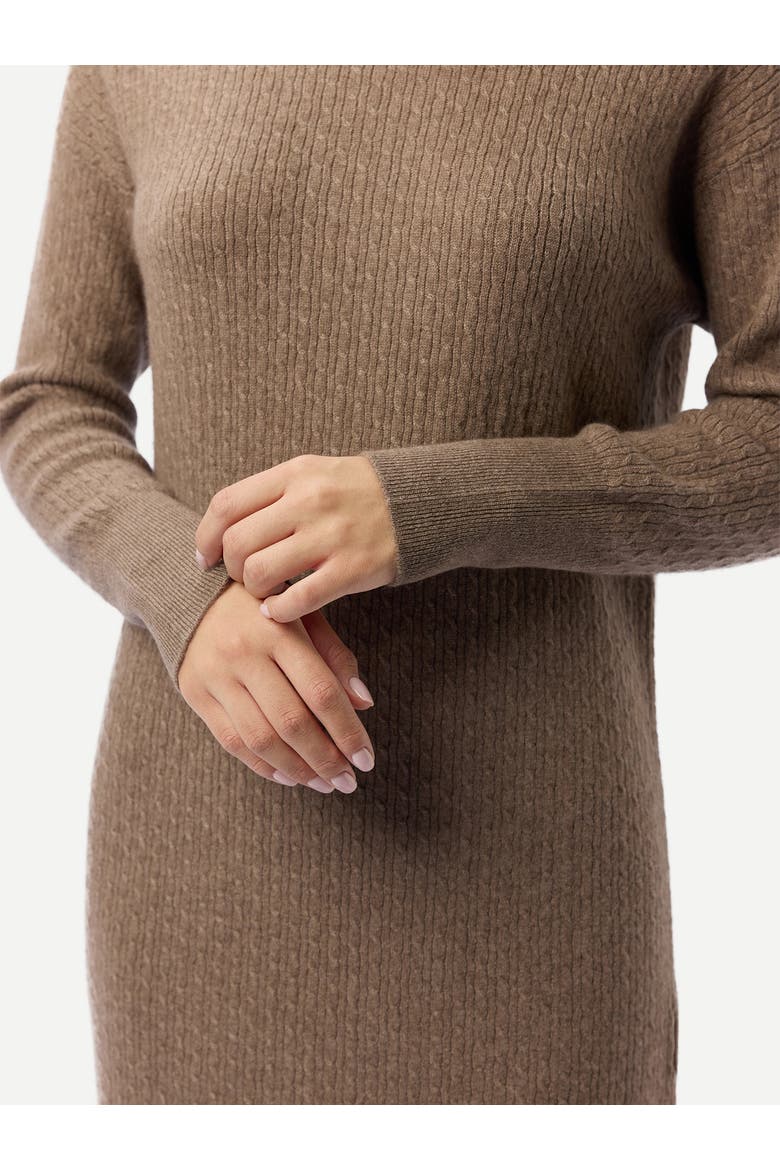 Seamless T-Neck Cashmere Dress, Alternate, color, taupe
