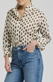 SHIRTY Ruffle Collar Cotton Shirt