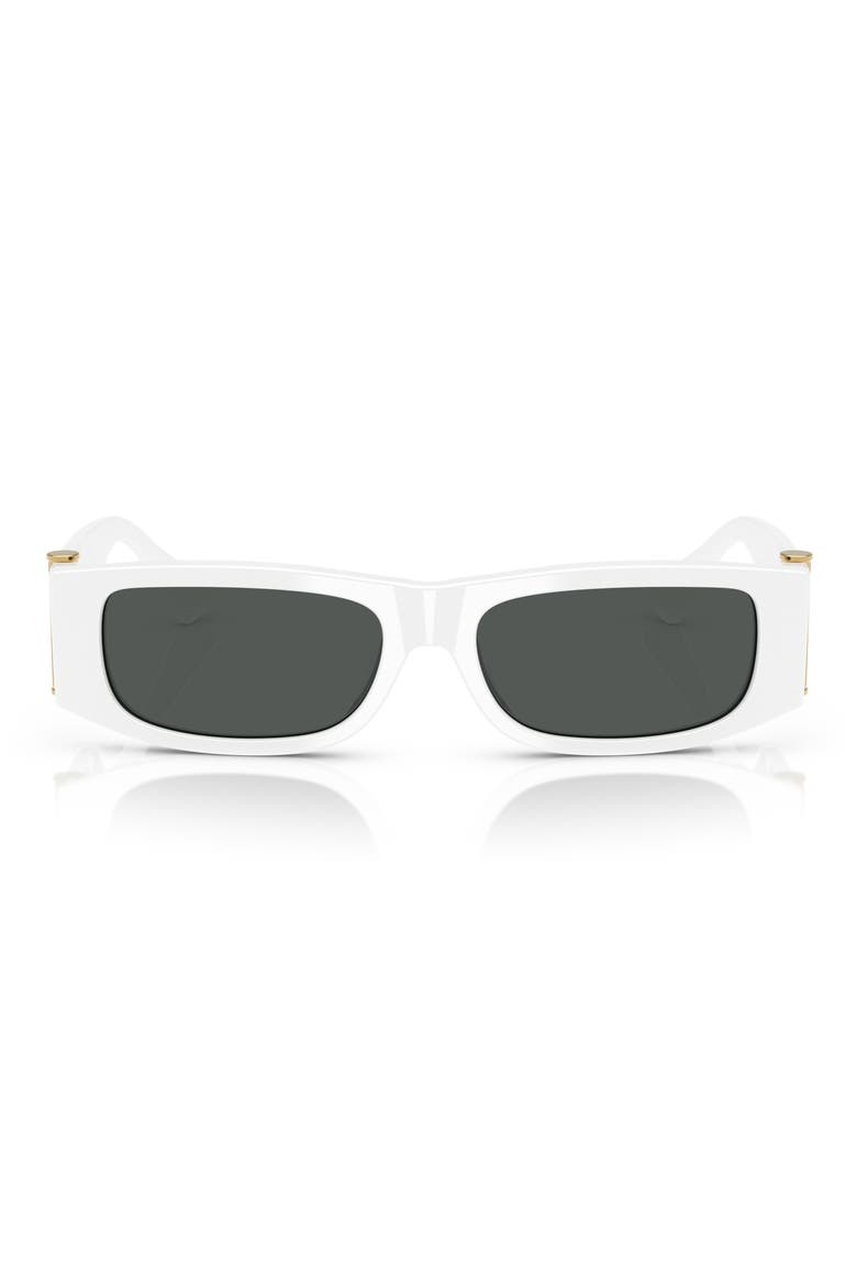 55mm Rectangular Sunglasses, Main, color, WHITE