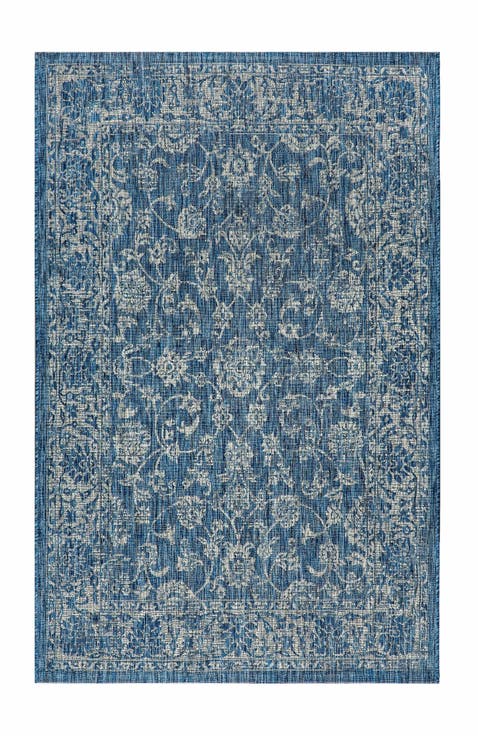 Tela Bohemian Textured Weave Floral Indoor/Outdoor Area Rug