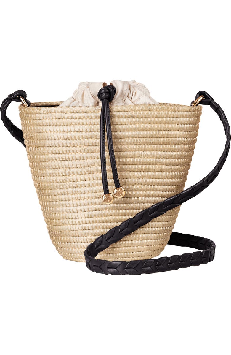 Cesta Collective Mini Fan Whipstitch Crossbody Basket Bag, Main, color, Papyrus