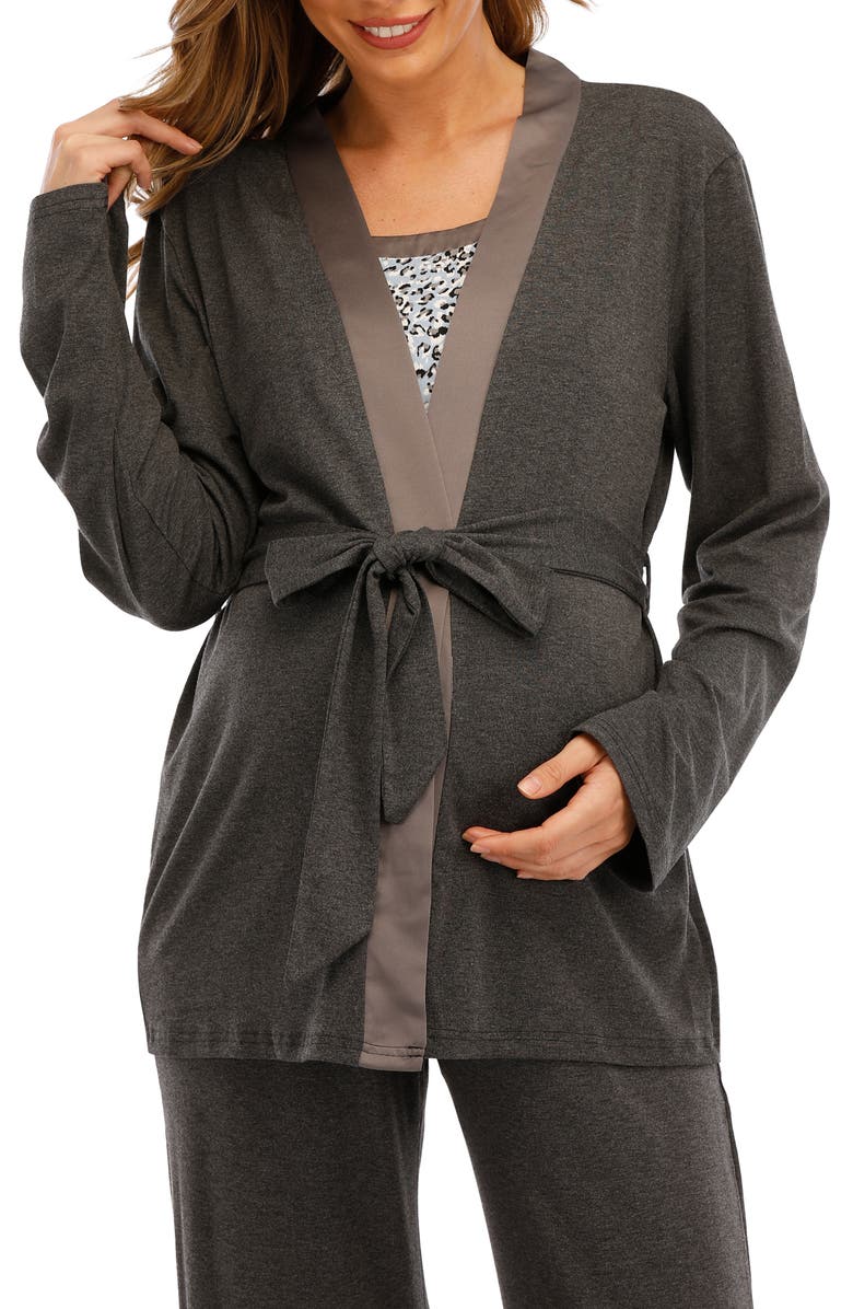 Savi Mom Maternity/Nursing Robe, Tank & Lounge Pants Set, Alternate, color,