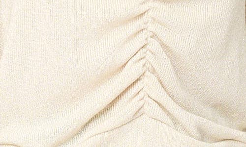Gibsonlook V-neck Ruched Knit Top In Neutral