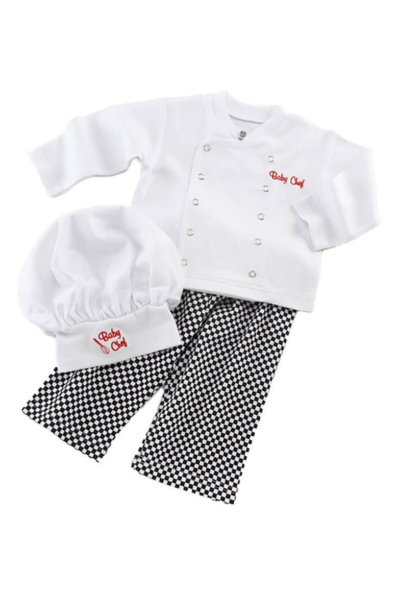 Big Dreamzzz Chef 3-Piece Cotton Top, Pants & Hat Gift Set, Main, color, WHITE