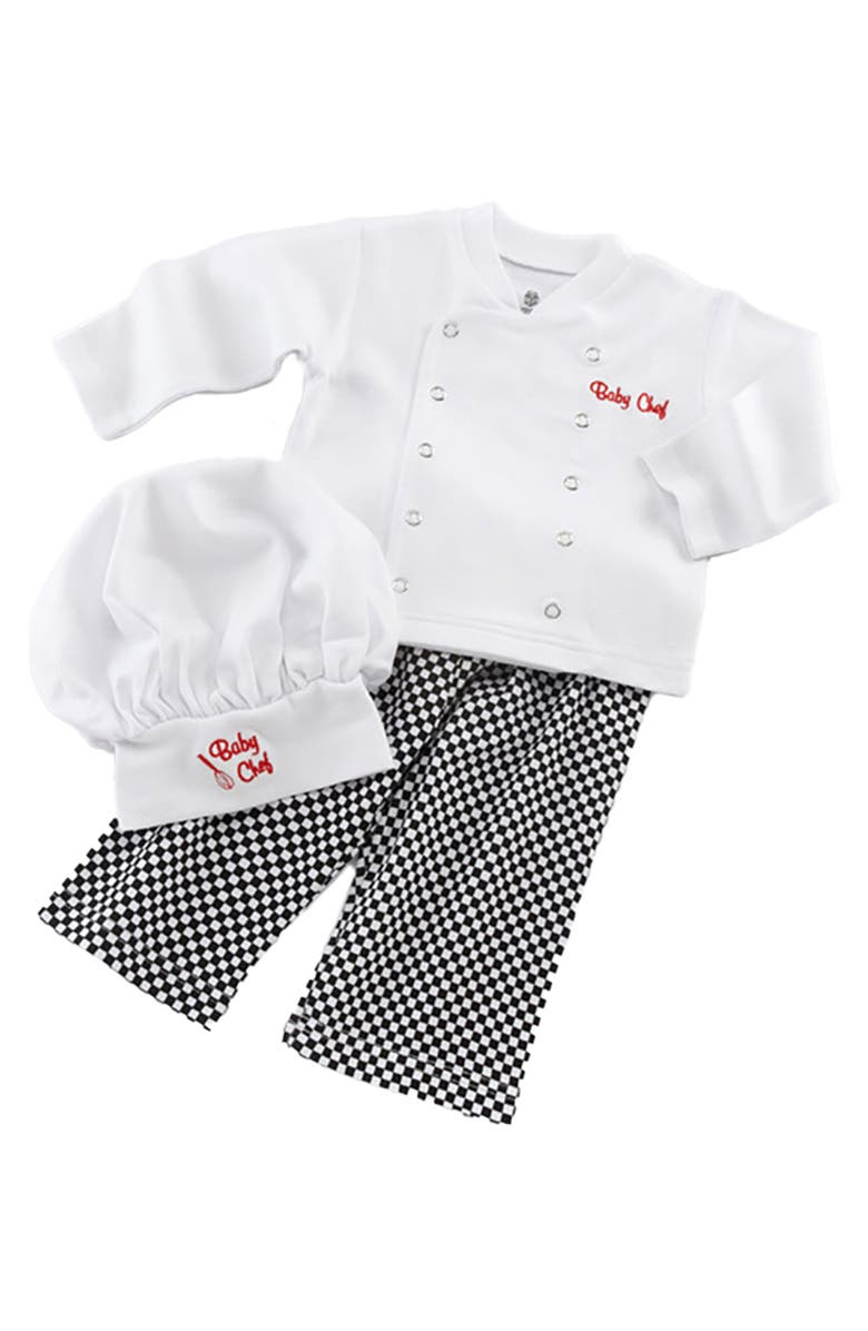 Baby Aspen Big Dreamzzz Chef 3-Piece Cotton Top, Pants & Hat Gift Set, Main, color, 