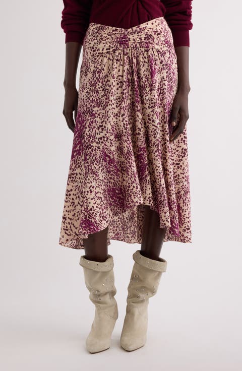 ミニスカート Isabel Marant Roumi Skirt With Pink Print In Silk 25EJU0357FA-C2J05I-40PK-A.jpg?