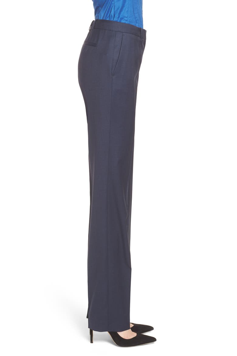 Tamea Dark Blue Wool Melange Trousers, Alternate, color, BLUE FANTASY
