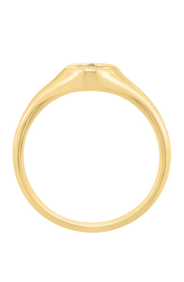 EFFY 14K Gold Diamond Starburst Signet Ring, Alternate, color, Yellow Gold