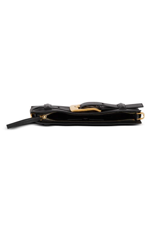 Balmain Anthem Leather Clutch In Black
