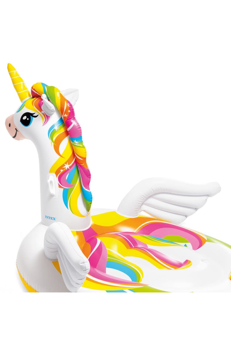 Intex Mega Unicorn 99" x 64" x 57" Inflatable Pool Island Float, Alternate, color, Multicolored