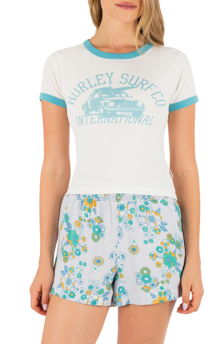 Hurley Speedway Ringer Cotton Graphic T-Shirt, Main, color, Tofu