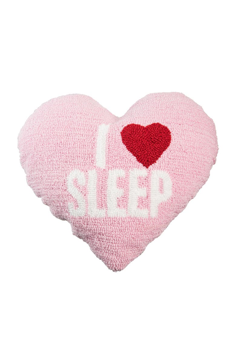 Totalee Gift I Heart Sleep Hook Loop Pillow Polyester Pink, Main, color, Pink